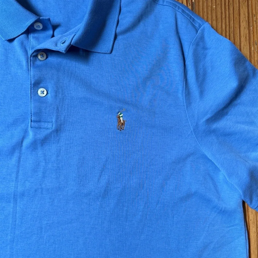 Polo Ralph Lauren Polo Shirt Mens Blue Classic Fit Pony Logo SIZE M